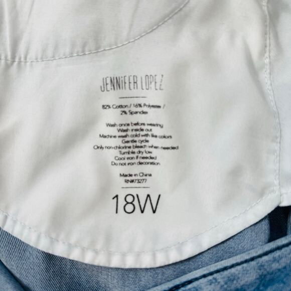 Jennifer Lopez Womens High Rise Cropped Medium Wash Cotton Denim Blue Jeans 18W - Picture 4 of 6